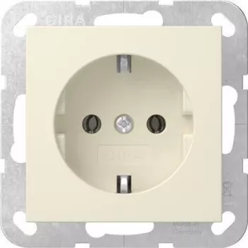 Gira 446601 SCHUKO-pistorasia uppoasennus ilman kynsiä System 55 kermanvalkoinen kiiltävä