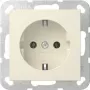 Gira 446601 SCHUKO-pistorasia uppoasennus ilman kynsiä System 55 kermanvalkoinen kiiltävä