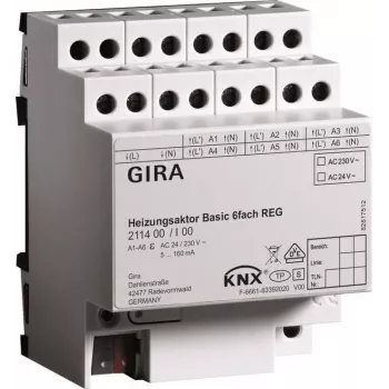 GIRA lämmitystoimilaite 6-kanavainen basic KNX REG 211400