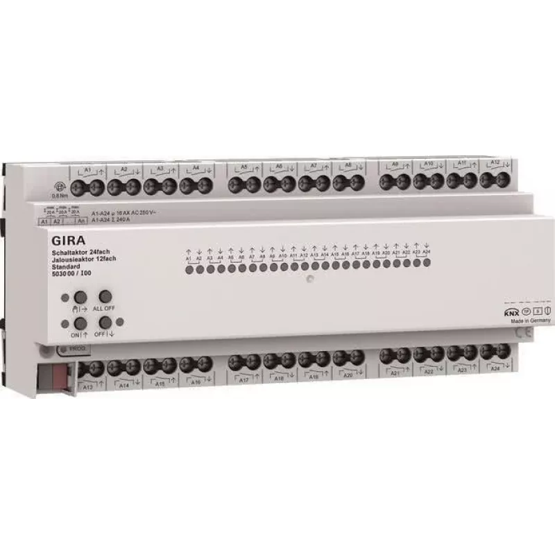 Gira KNX ONE 503000 kytkin- ja kaihdinaktuattori 24x/12x 16 A standard