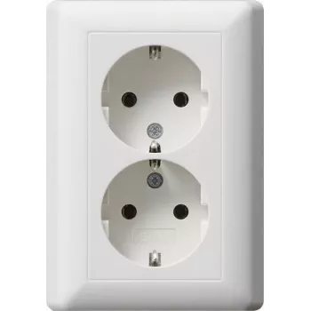Gira Standard 55 kaksois-SCHUKO-pistorasia puhtaanvalkoinen matt (078804)