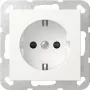 Gira System 55 SCHUKO-pistorasia, uppoasennus, puhtaanvalkoinen matt, 16 A, 250 V, korotetulla kosketussuojalla 475527