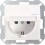 Gira System 55 Schuko-pistorasiaosa, kirkkaanvalkoinen kiiltävä, 16 A, 250 V, ruuviliittimet, uppoasennus 045403
