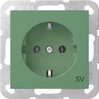 Gira System 55 SCHUKO-pistorasiaosa korotetulla kosketussuojalla, vihreä 4188107
