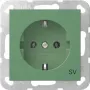 Gira System 55 SCHUKO-pistorasiaosa korotetulla kosketussuojalla, vihreä 4188107