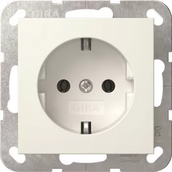 Gira System 55 SCHUKO-pistorasia, puhtaanvalkoinen, uppoasennus, 16 A 446603