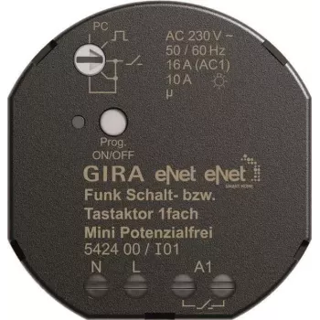 GIRA radio kytkin-/painikeaktori Mini 1-kanava potentiaalivapaa 542400