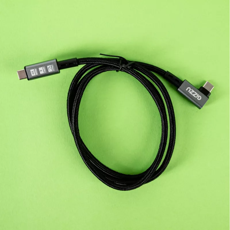 Gizzu 100W 10Gbps Type-C -kulmakaapeli 1 m