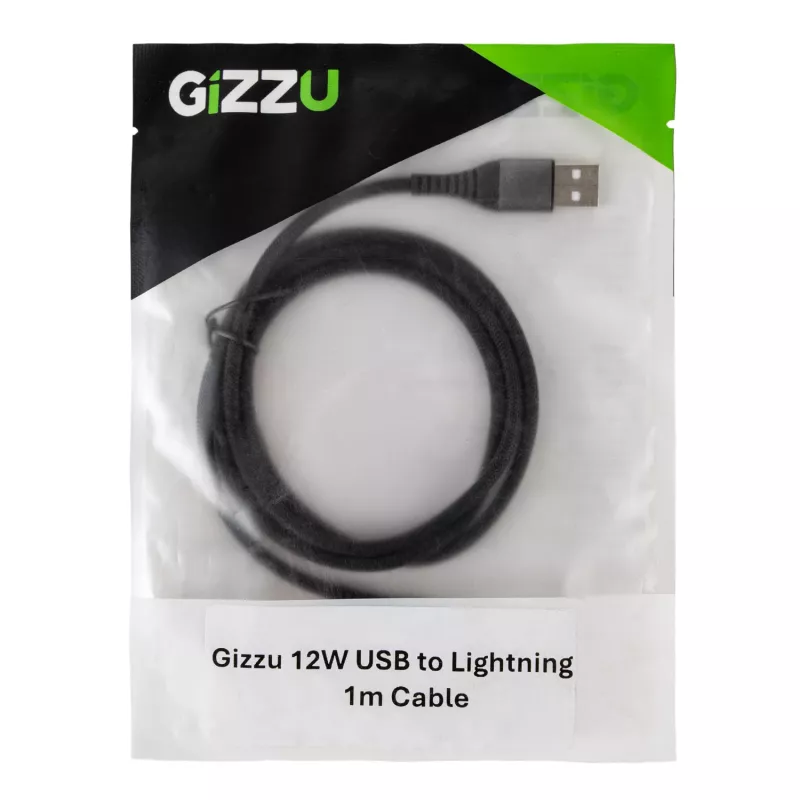 GIZZU 12W USB-A - Lightning -kaapeli 1 m valkoinen
