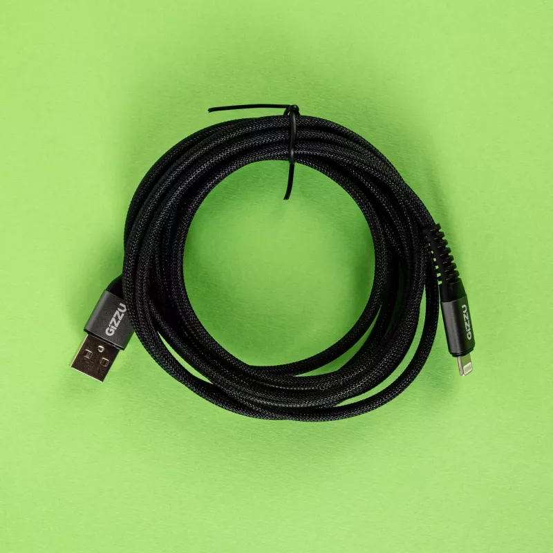 GIZZU 12W USB-Lightning-kaapeli 2m – MFi-sertifioitu pikalataus ja synkronointi
