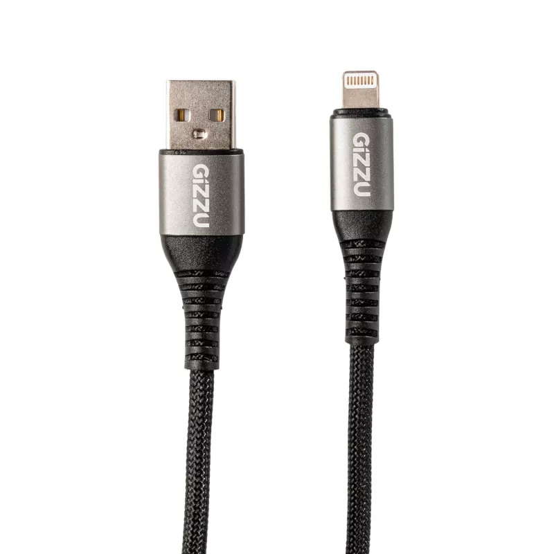 GIZZU 12W USB-Lightning-kaapeli 2m – MFi-sertifioitu pikalataus ja synkronointi