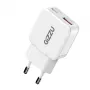 Gizzu 2-porttinen 20W GaN-seinälaturi USB-C PD 3.0 + USB-A QC 3.0 pikalataussovitin - valkoinen