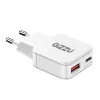Gizzu 2-porttinen 30W GaN seinälaturi USB-C PD + USB-A QC valkoinen