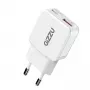 Gizzu 2-porttinen 30W GaN seinälaturi USB-C PD + USB-A QC valkoinen