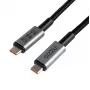 GIZZU 240W 20Gbps USB-C - USB-C punottu kaapeli 1m musta