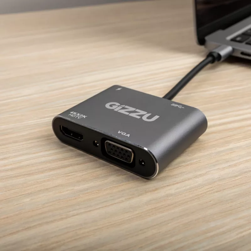 Gizzu 4-in-1 Type-C - HDMI/VGA/USB3.0 -keskitin