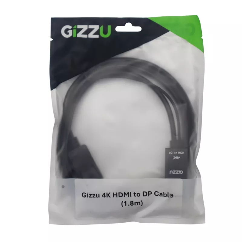 Gizzu 4K HDMI - DisplayPort aktiivinen muunninkaapeli 1,8 m musta