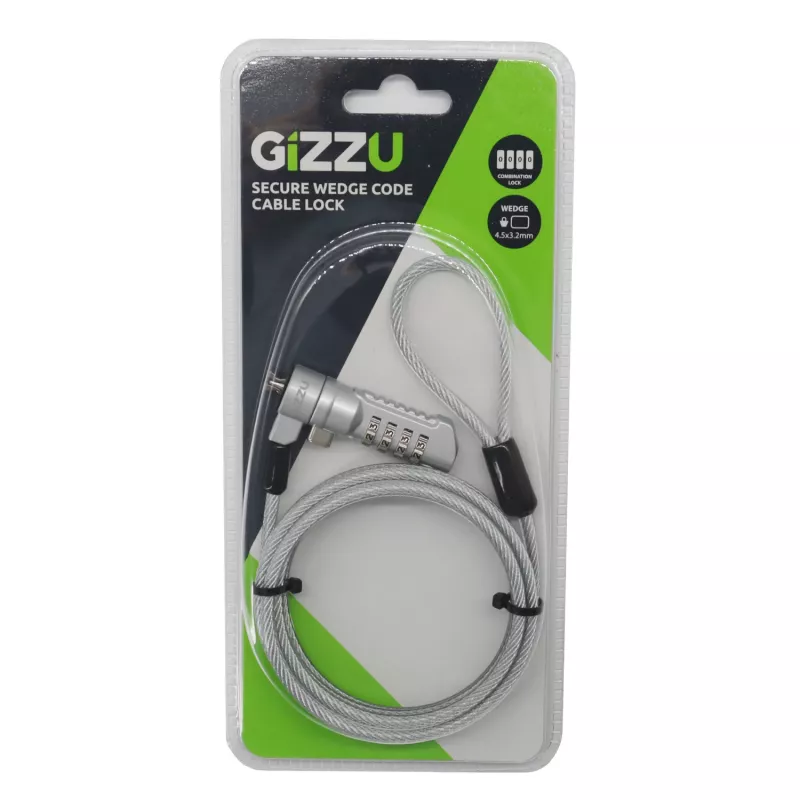 Gizzu Secure Wedge -vaijerilukko koodilla 1,8 m