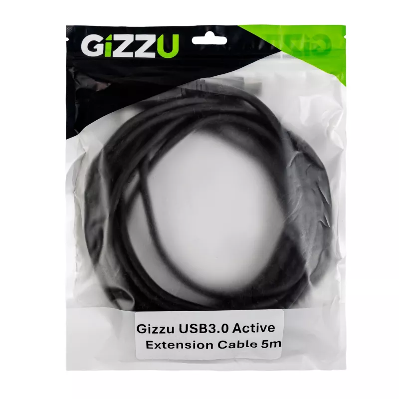Gizzu USB 3.0 aktiivinen jatkokaapeli 5m - musta