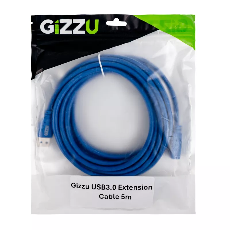 Gizzu USB 3.0 jatkokaapeli 5m - sininen