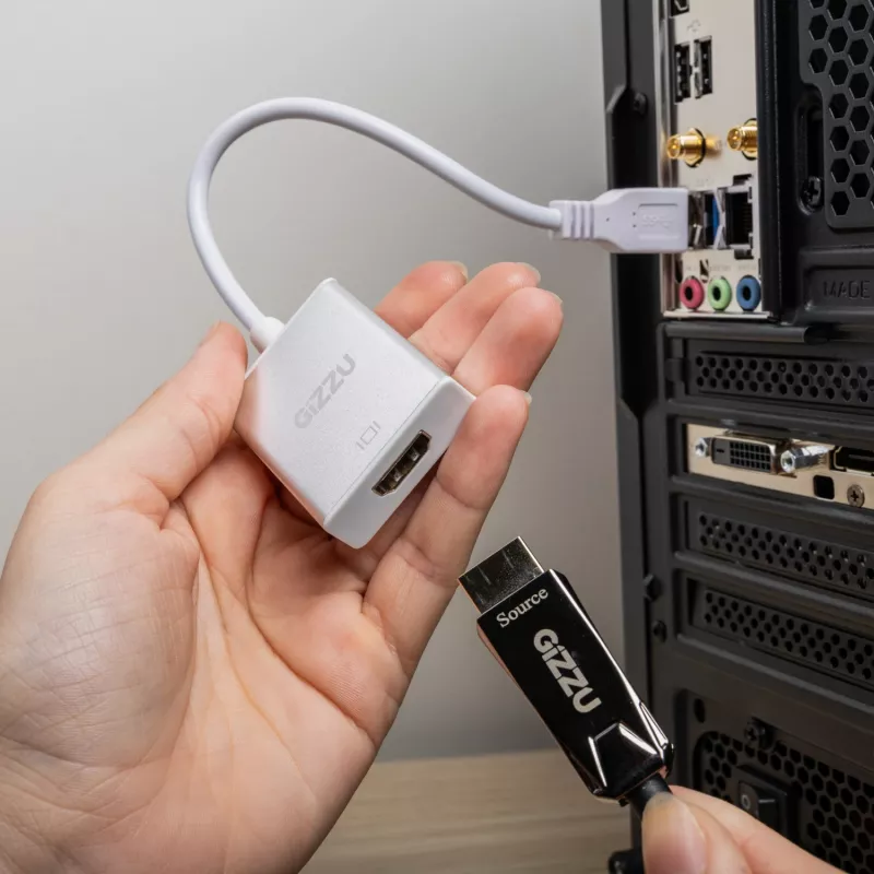 Gizzu USB 3.0 - HDMI-sovitin - Full HD 1080p videolähtö, musta