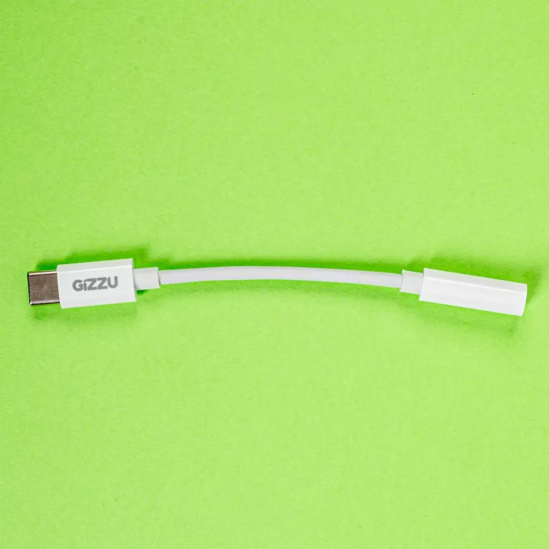 Gizzu USB Type-C - 3,5 mm AUX -audioadapteri - valkoinen
