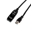 Gizzu USB3.0 aktiivinen jatkokaapeli 10m – 5Gbps SuperSpeed -toistinkaapeli signaalinvahvistimella, USB-A uros naaras, väylävirralla toimiva valinnaisella DC-portilla, musta