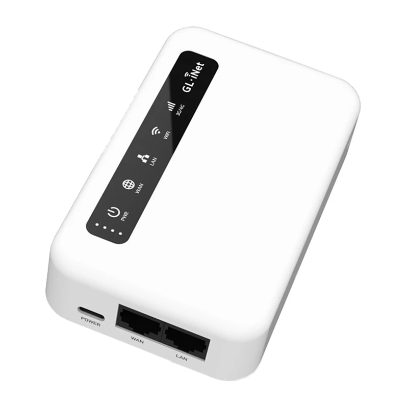 GL.iNet Puli 4G LTE -kannettava reititin 5000mAh akulla, OpenWrt, VPN, Wi-Fi 4, 2x Ethernet, USB, MicroSD, musta