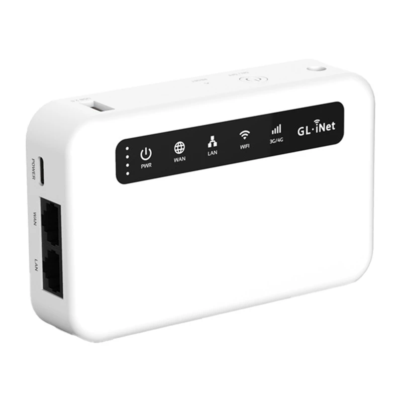 GL.iNet Puli 4G LTE -kannettava reititin 5000mAh akulla, OpenWrt, VPN, Wi-Fi 4, 2x Ethernet, USB, MicroSD, musta