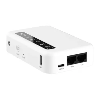 GL.iNet Puli 4G LTE -kannettava reititin 5000mAh akulla, OpenWrt, VPN, Wi-Fi 4, 2x Ethernet, USB, MicroSD, musta