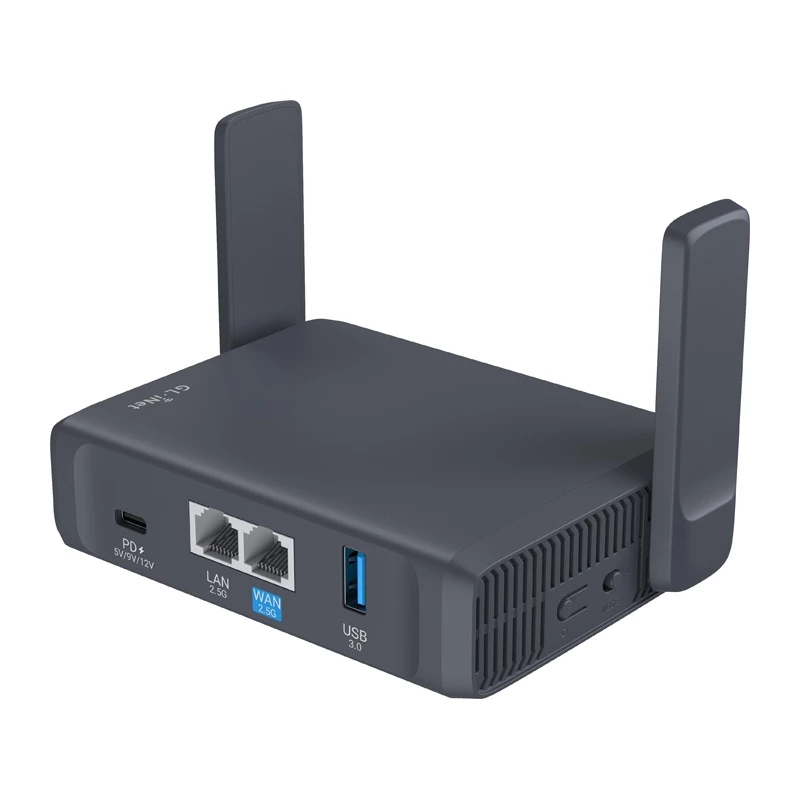 GL.iNet Slate 7 AC750 Dual-Band Gigabit WLAN-reititin OpenWrt, USB 2.0, MicroSD-paikka, VPN-tuki