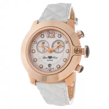 GLAM ROCK naisten kvartsikello GR32166R 44 mm valkoinen silikoniranneke