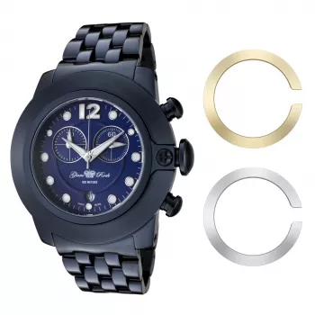 GLAM ROCK naisten kello GR32161 (44 mm) - valkoinen keramiikka Swiss Quartz