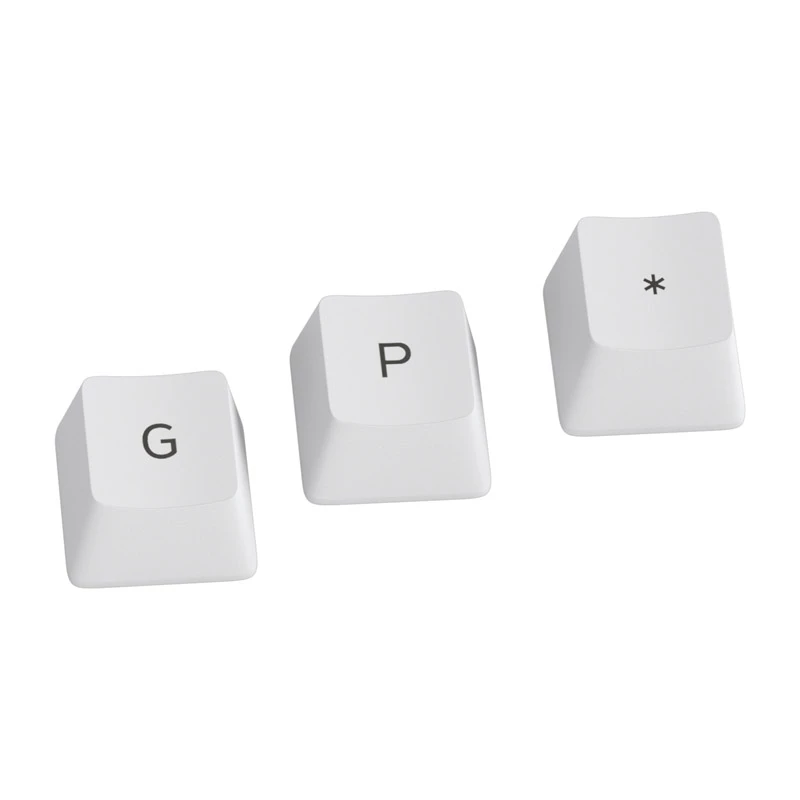 Glorious GPBT -näppäinhatut - 115 PBT -näppäinhattua, ISO, ES Layout, Arctic White