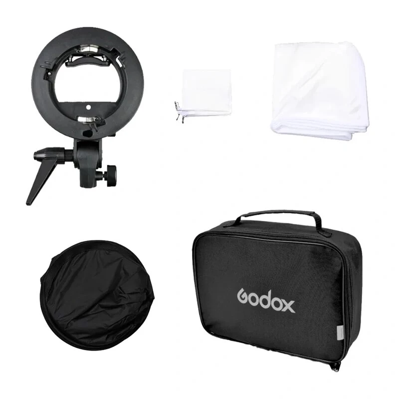 Godox SFUV6060 S-Type Speedlite -kiinnike 60x60 cm softboxilla ja kantolaukulla, setti