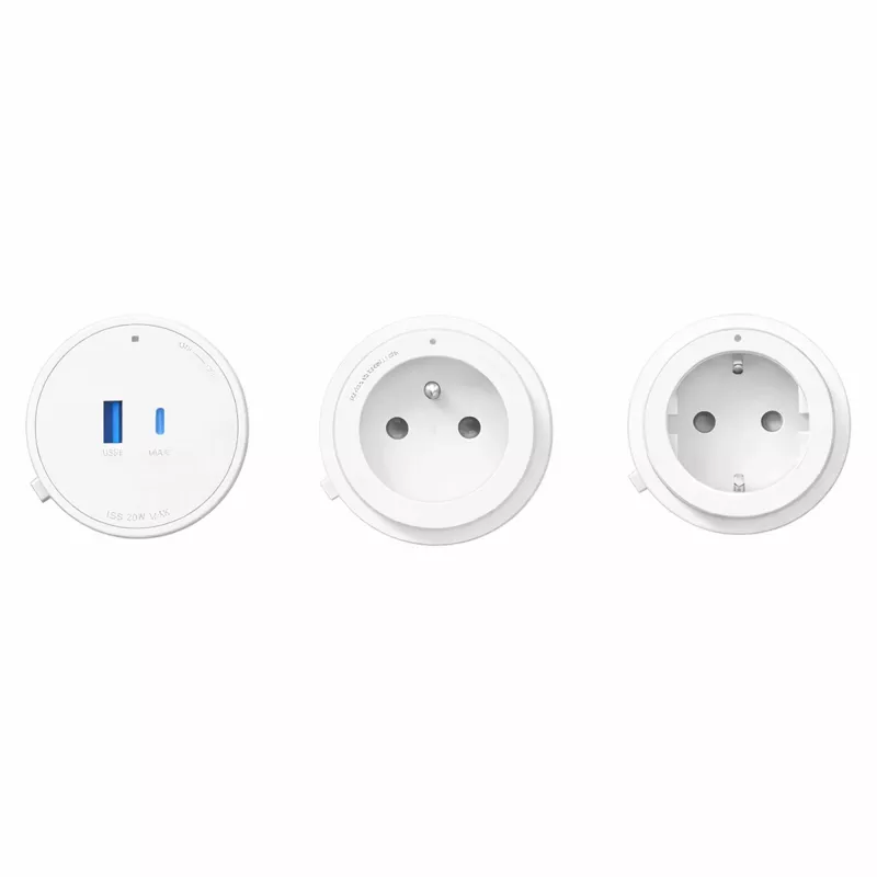 GONEO Power Track adapteri USB + USB-C valkoinen