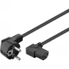 Goobay 51320 virtajohto, Schuko-pistoke (kulma) IEC C13 -liitäntään, musta, 5 m