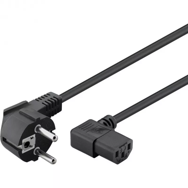 Goobay 51320 virtajohto, Schuko-pistoke (kulma) IEC C13 -liitäntään, musta, 5 m