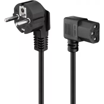 Goobay 51320 virtajohto, Schuko-pistoke (kulma) IEC C13 -liitäntään, musta, 5 m