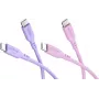 Goobay Berry Swirl sarja 2x USB-C silikonikaapeli, 1,5 m, violetti & vaaleanpunainen 81273