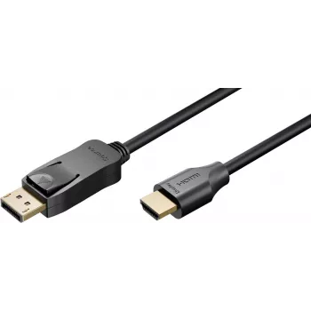 Goobay DisplayPort - HDMI -kaapeli 1,8 m 4K UHD musta 80527