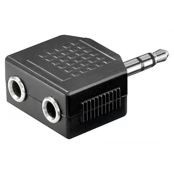 Goobay kuuloke-AUX-adapteri 3,5 mm jack 1-to-2 jakaja, 0,2 m, musta