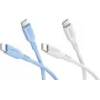 Goobay Ice Breeze sarja 2x USB-C silikonikaapeli, 1,5 m, sininen & valkoinen (81257)