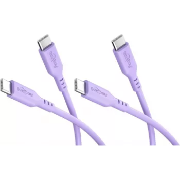 Goobay sarja 2x USB-C silikonikaapeli, 1,5 m, violetti (81249)