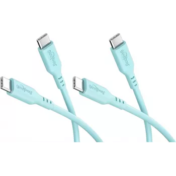 Goobay sarja 2x USB-C silikonikaapeli, 1,5 m, turkoosi (81248)
