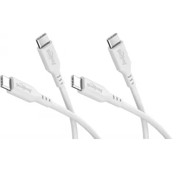 Goobay sarja 2x USB-C silikonikaapeli, 1,5 m, valkoinen (81244)