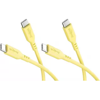Goobay sarja 2x USB-C silikonikaapeli, 1,5 m, keltainen (81243)