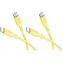Goobay sarja 2x USB-C silikonikaapeli, 1,5 m, keltainen (81243)