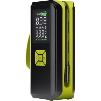 Goobay Tools akkukäyttöinen ilmapumppu digitaalinäytöllä, 10,3 bar, USB-C-lataus, LED-valo, 2000 mAh Li-Ion-akku, sisältää sovittimet ja säilytyslaukun 77827