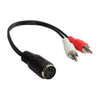 Good Connections äänisovitin 5-pin DIN -liitin 2x RCA -pistokkeeseen – 0,2 m